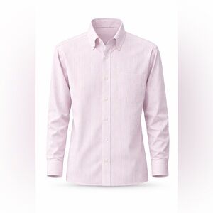 Men’s White Striped Dress Shirt – Size 3XL